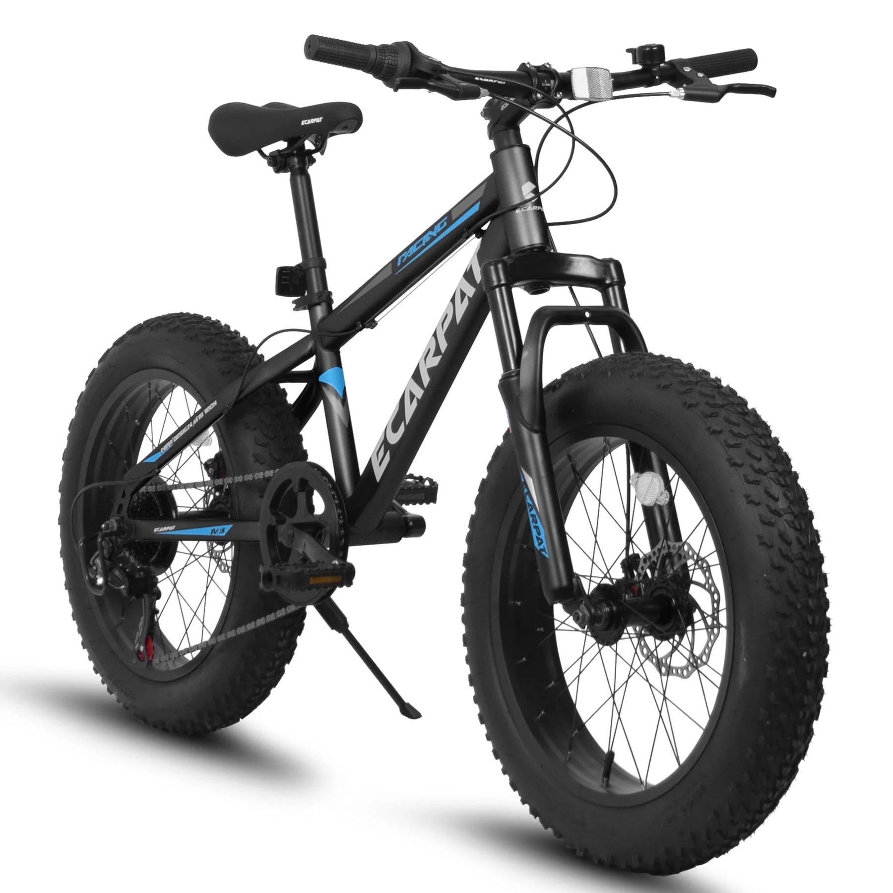 20 in Mountain Bike for 7 - 15 Years Old, 7 Speed Kids Bike with High Carbon Steel Frame, Fat Tire and Dual Disc Brake, Front Suspension Mountain