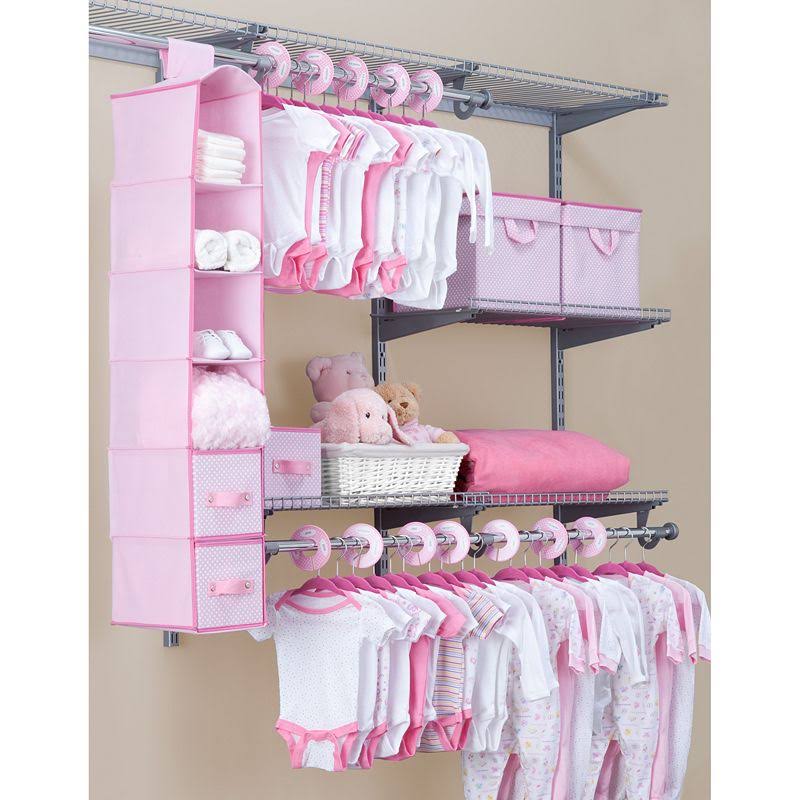 Delta Children Nursery Storage 48 Piece Set Barely Pink