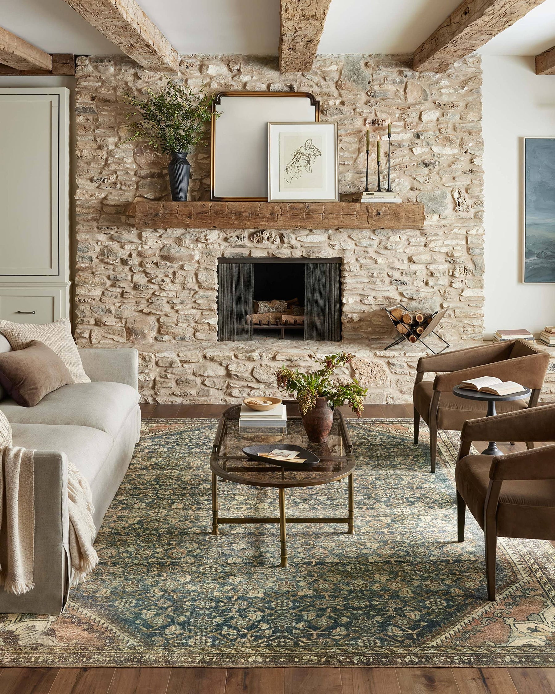 Magnolia Home by Joanna Gaines x Loloi Banks Machine Washable Denim / Clay Area Rug Rug Size: Runner 2'6" x 12'