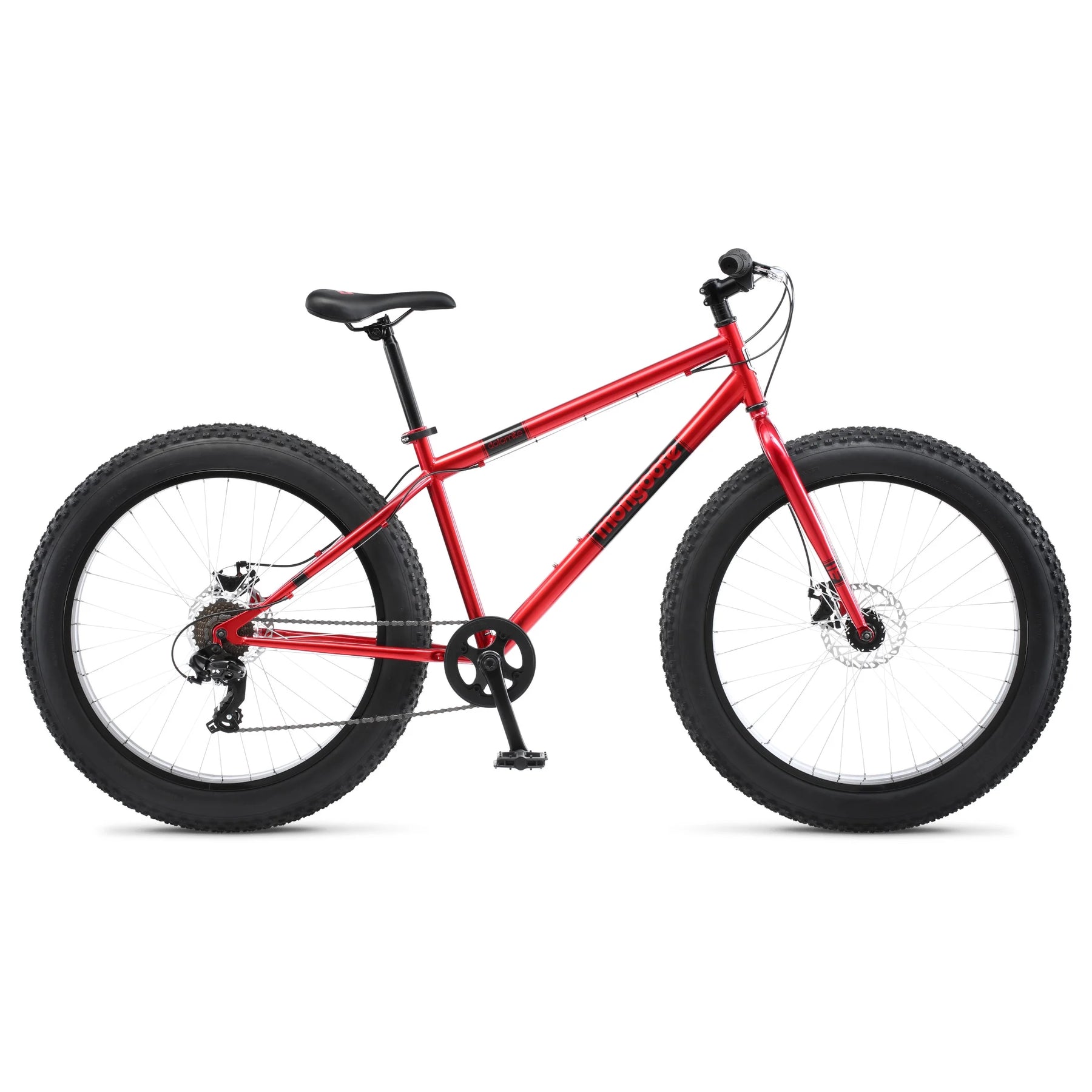 Mongoose Dolomite Adult Fat Tire Mountain Bike, 26 - Inch Wheel, Red