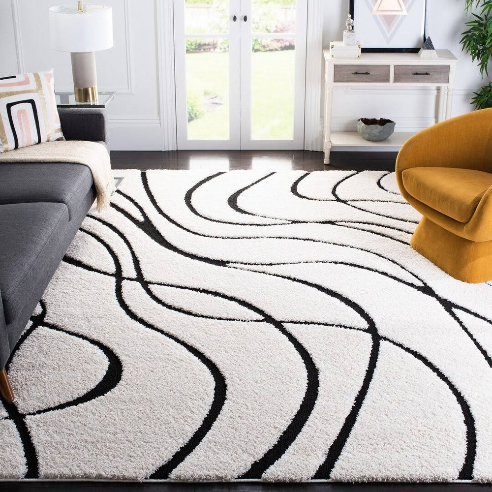 Philadelphia Power Loom Ivory/Black Rug Wrought Studio Rug Size: Square 5'
