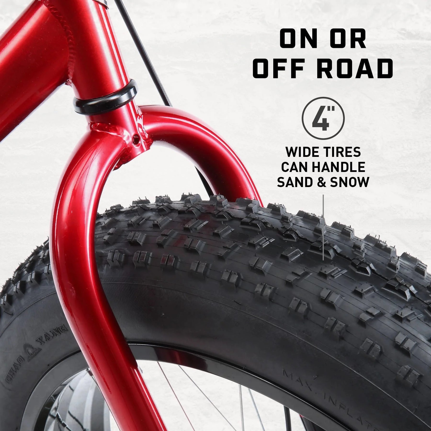 Mongoose Dolomite Adult Fat Tire Mountain Bike, 26 - Inch Wheel, Red
