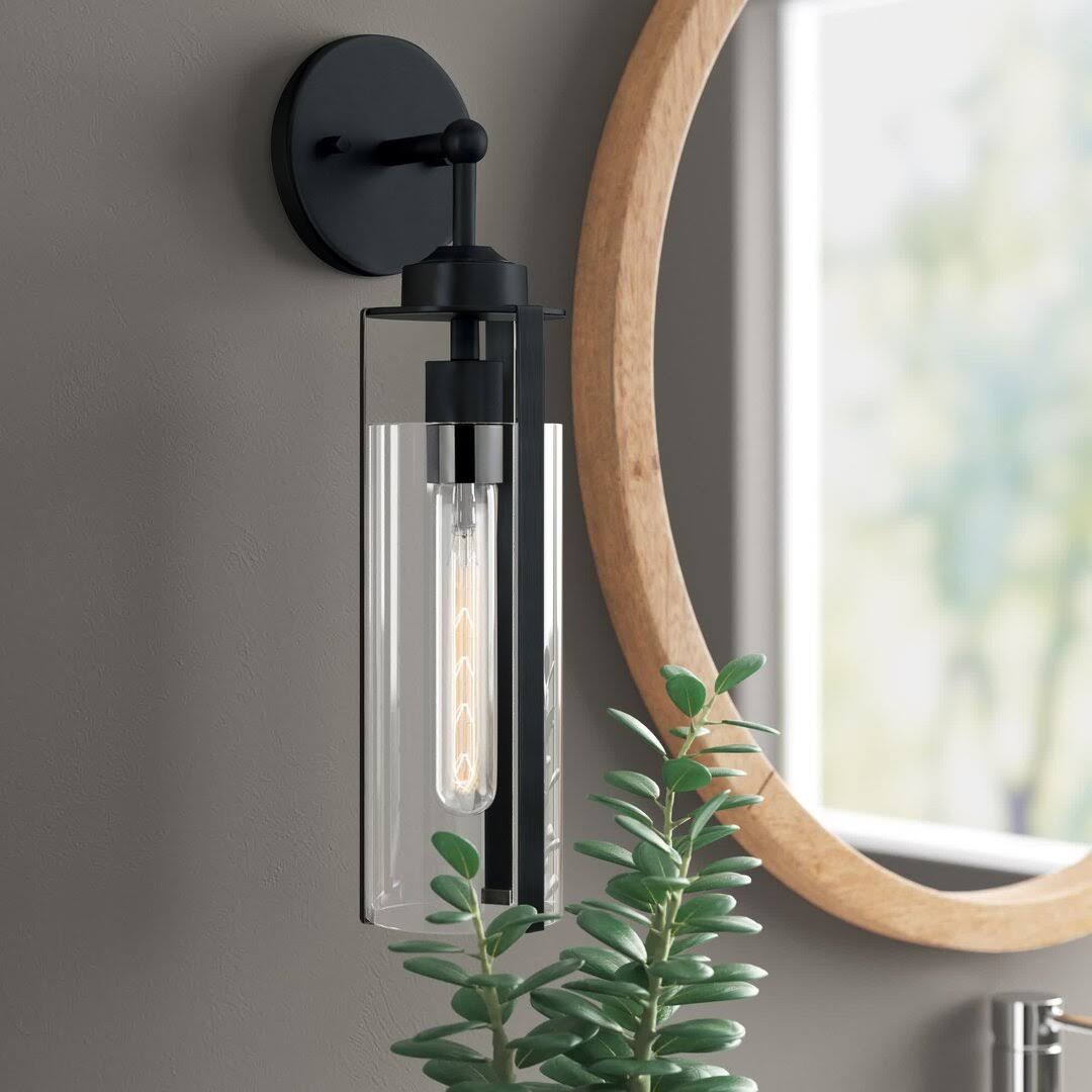 Keziah 1-Light Dimmable Bath Sconce Zipcode Design Finish Matte Black