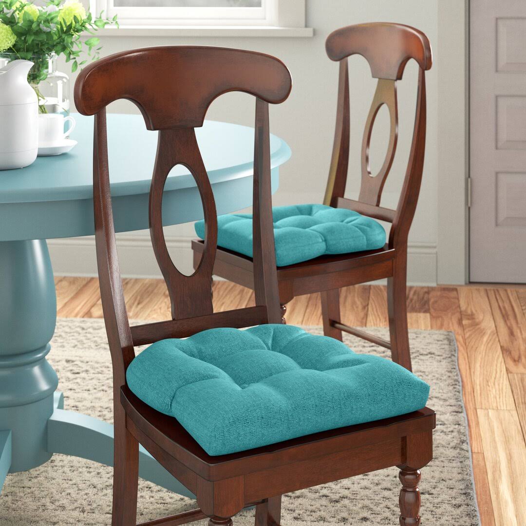 Indoor Dining Chair Cushion Andover Mills Fabric Teal