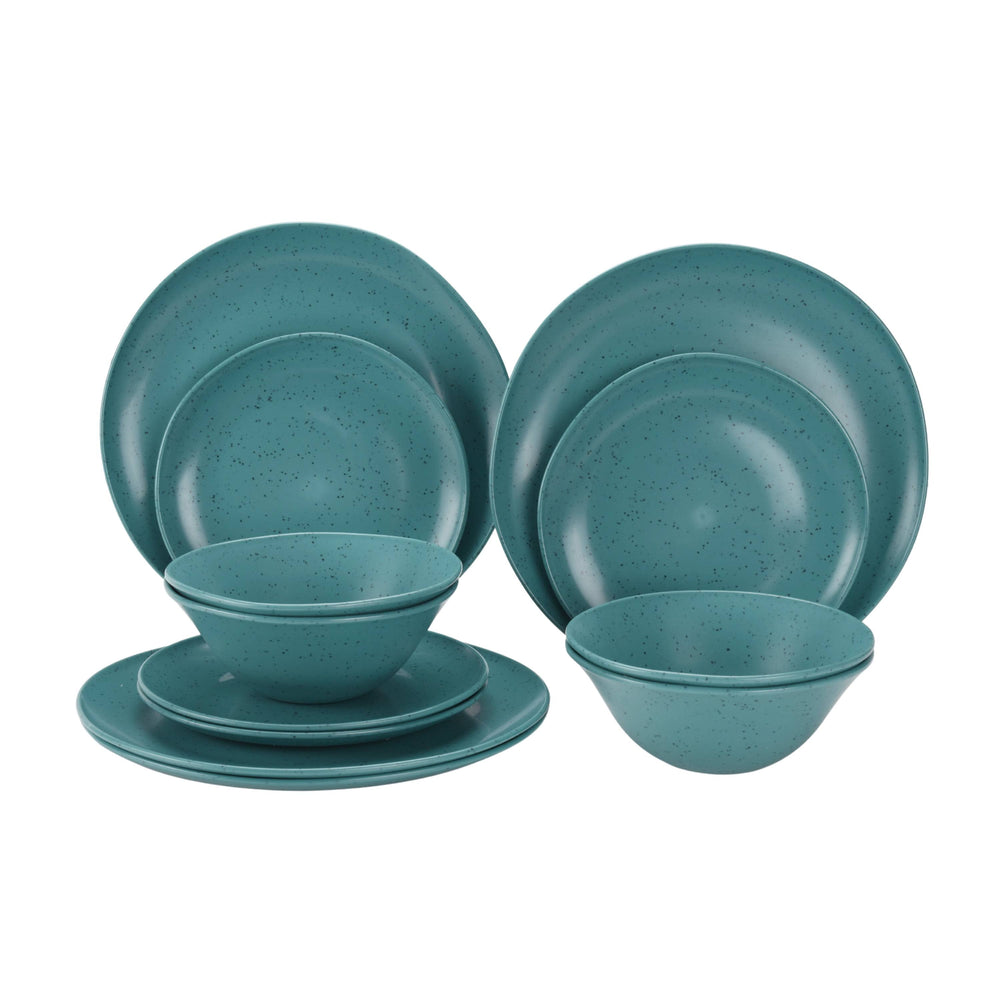 Mainstays 12-Piece Eco-Friendly Dinnerware Set Aqua